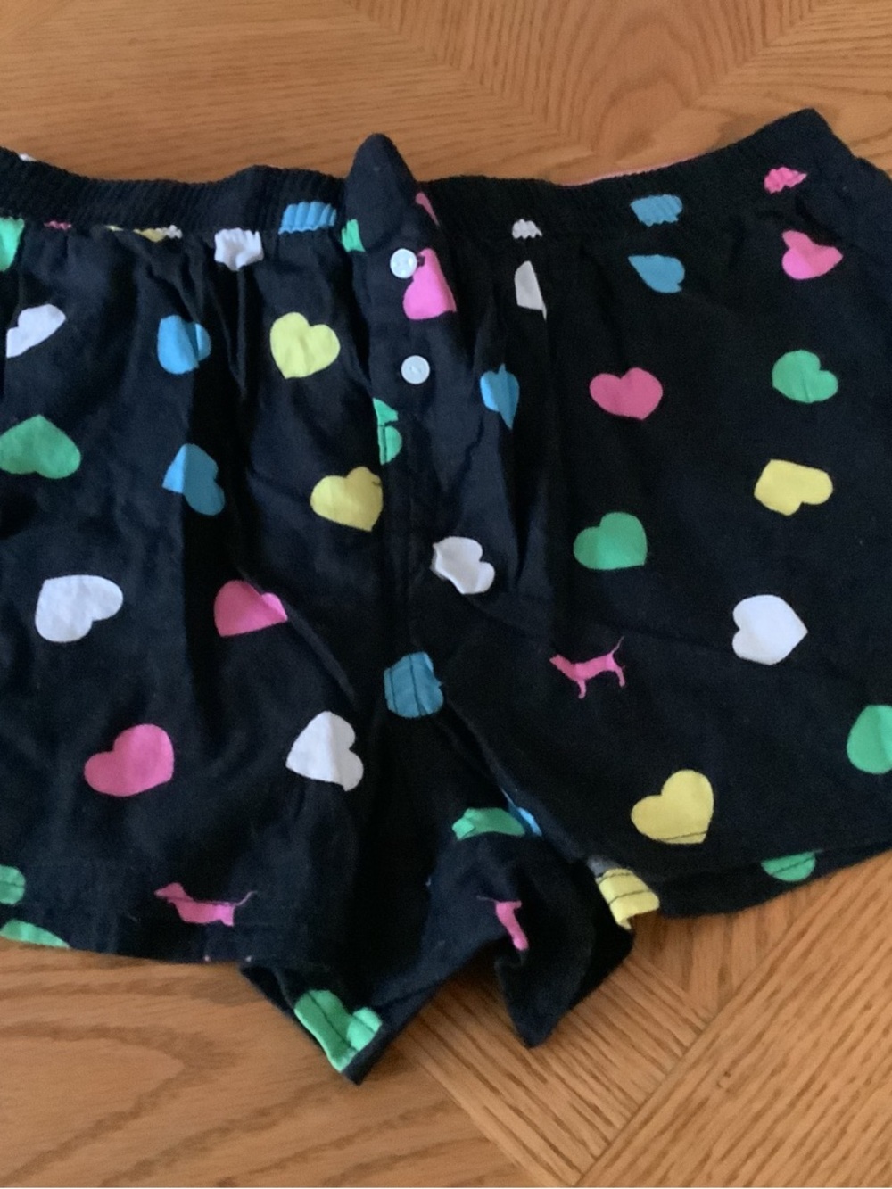 PINK Victoria's Secret Black Heart-Print Sleep Shorts
